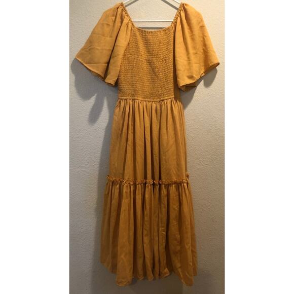 Ivy City Co. Mustard Yellow Lennon Midi Dress Size XS - Picture 4 of 6